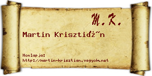 Martin Krisztián névjegykártya