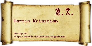 Martin Krisztián névjegykártya